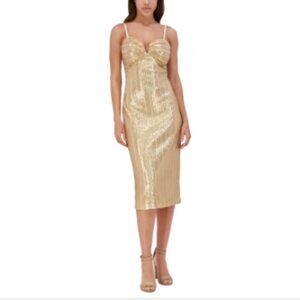 Siena Women's Sequined MIDI Dress - Gold